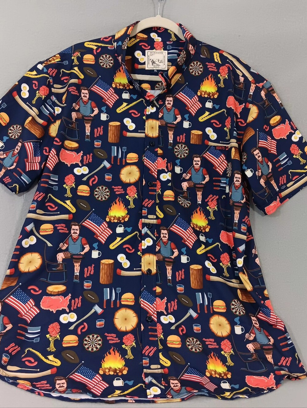 RSVLTS Parks & Recreation Ron Swanson Shirt Of Greatness Size XL NWOT Kitch Camp